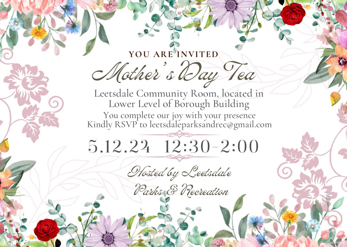 Mothers Day Tea Flyer