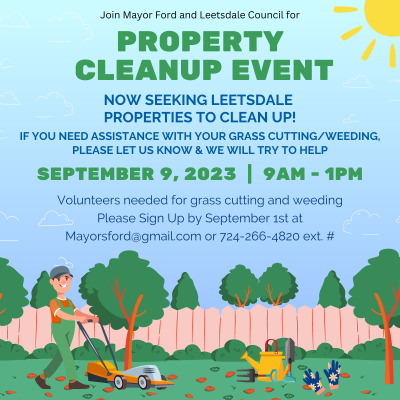 Property Cleanup event flyer