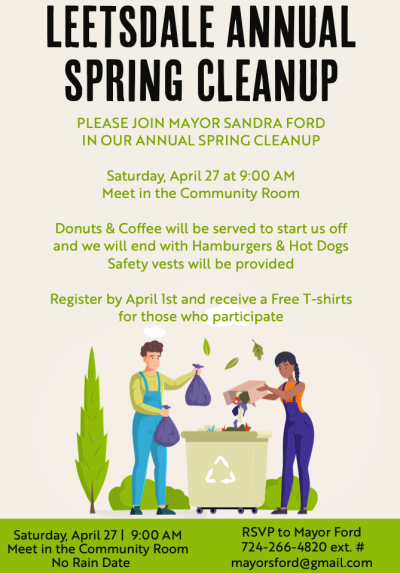 Leetsdale Annual Spring Cleanup