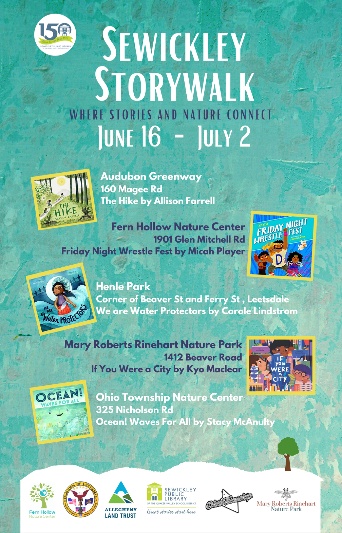 Sewickley Library Storywalk Flyer June 16th to July 2nd